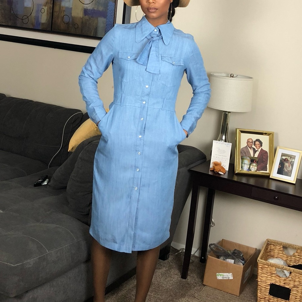 Stylish Denim Blue Dress